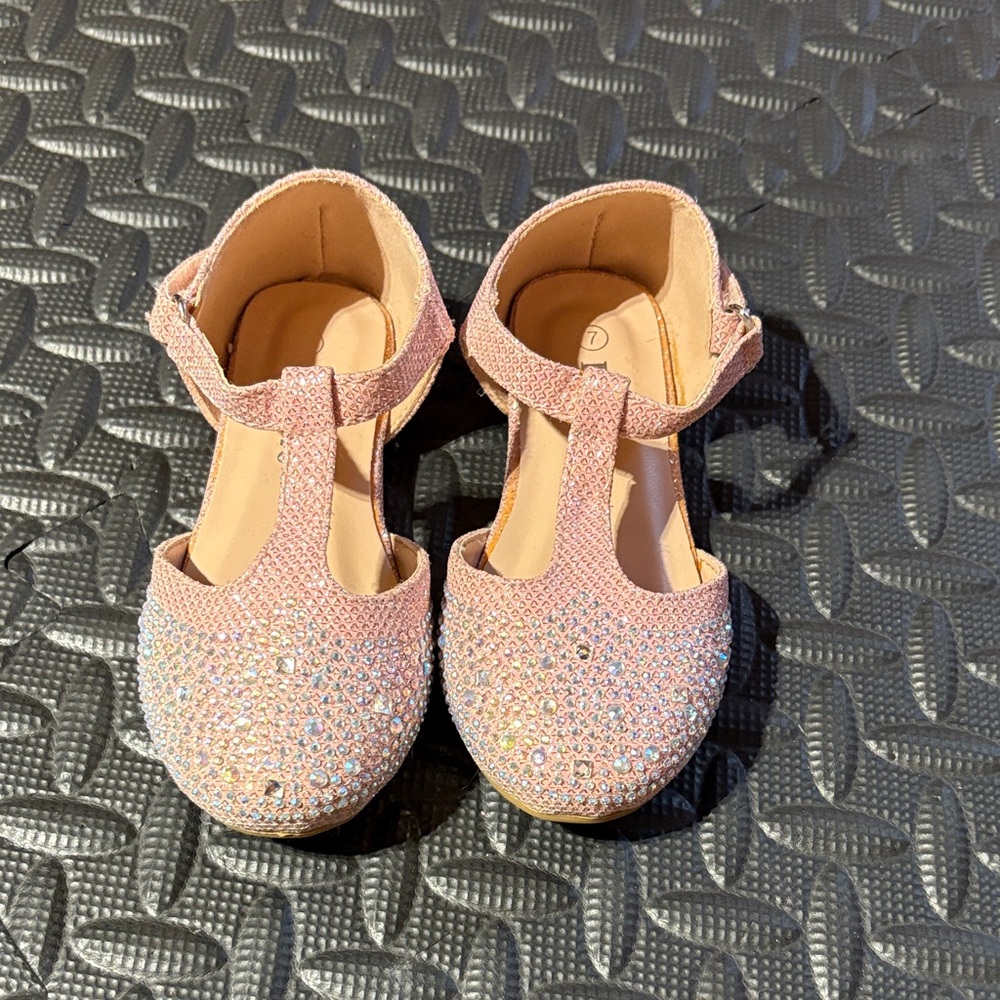Link Glittery Pink Kids Dress Shoes